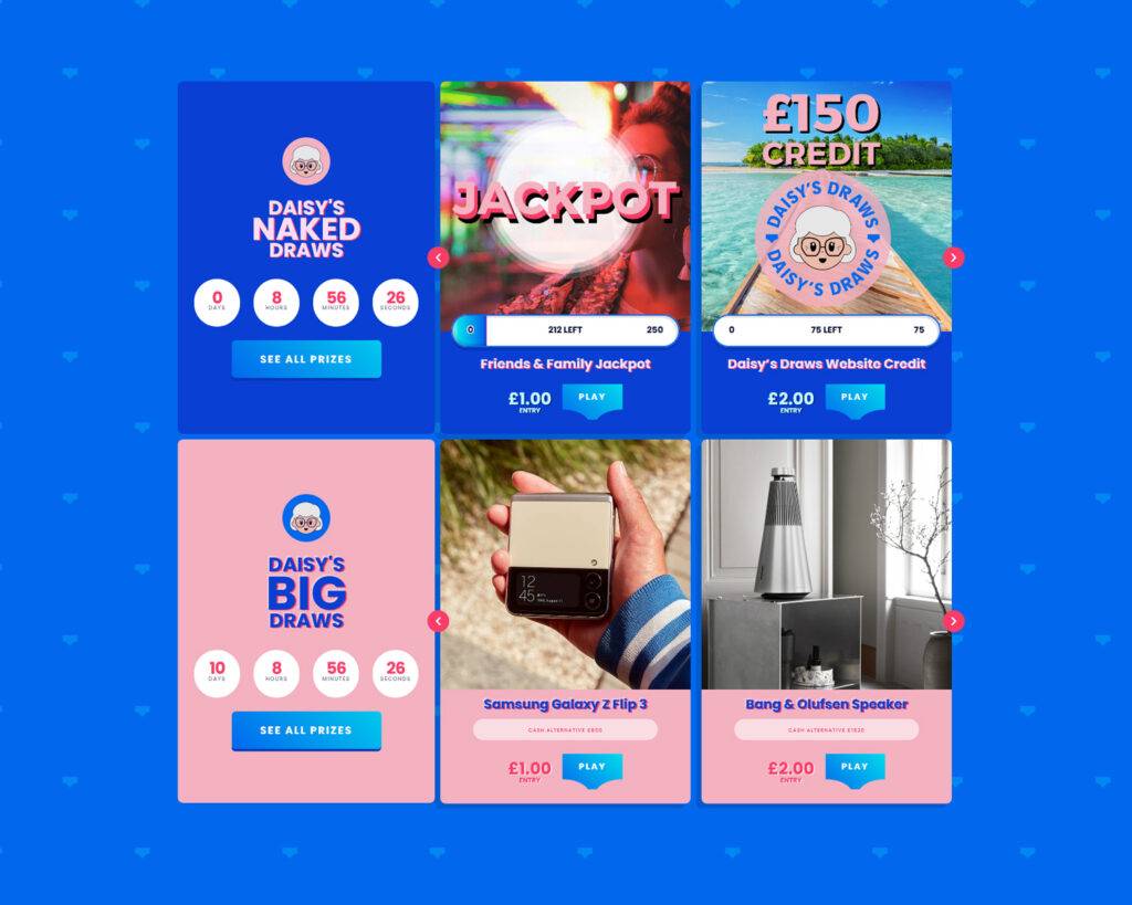 UK raffle lottery website designers for competition websites