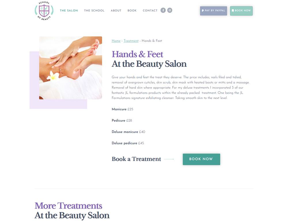 beauty salon websites